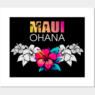 Maui Hawaii: Ohana (Family) on a Dark Background Posters and Art